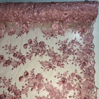 Tule Bordado London 3D - Rose