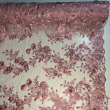 Tule Bordado London 3D - Rose