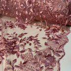 Tule Bordado London 3D - Rose