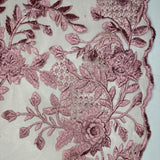 Tule Bordado London 3D - Rose