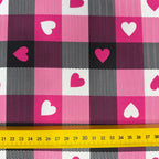 Microtel Estampado Digital Coração Xadrez