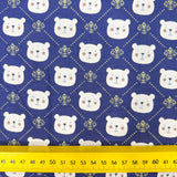 Tricoline Estampado Urso Real Fundo Marinho