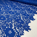 Tecido Guipir Floral Vazado Azul Royal