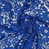 Tecido Guipir Floral Vazado Azul Royal