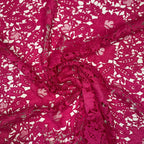 Tecido Guipir Floral Vazado Rosa Pink