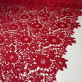 Tecido Guipir Floral Vazado Vermelho