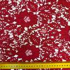 Tecido Guipir Floral Vazado Vermelho