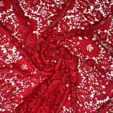 Tecido Guipir Floral Vazado Vermelho