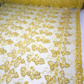 Tule Bordado Pedraria Dobo Amarelo