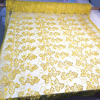 Tule Bordado Pedraria Dobo Amarelo