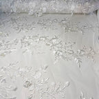 Tule Bordado London 3D - Branco Óptico