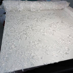 Tule Bordado London 3D - Branco Óptico