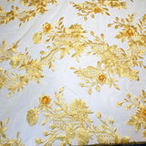 Tule Bordado London 3D - Amarelo Gold