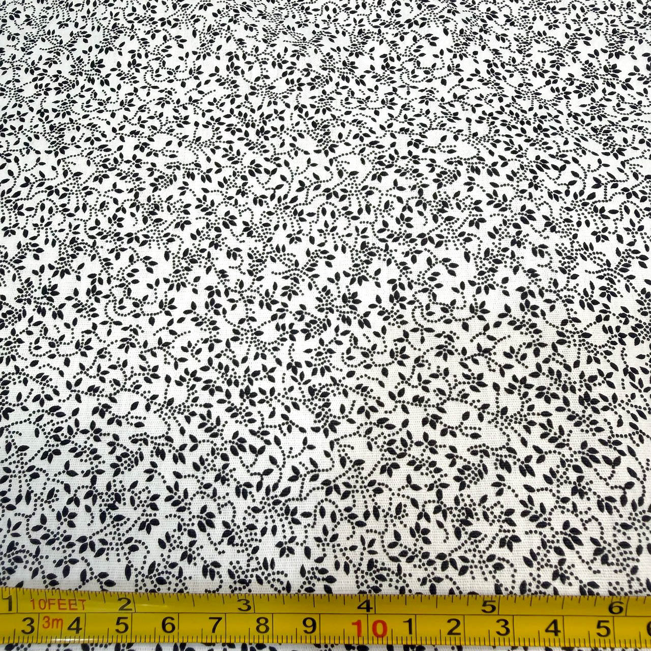 Tricoline Estampado Floral Ramos Raminho Galhos Galhinho Branco