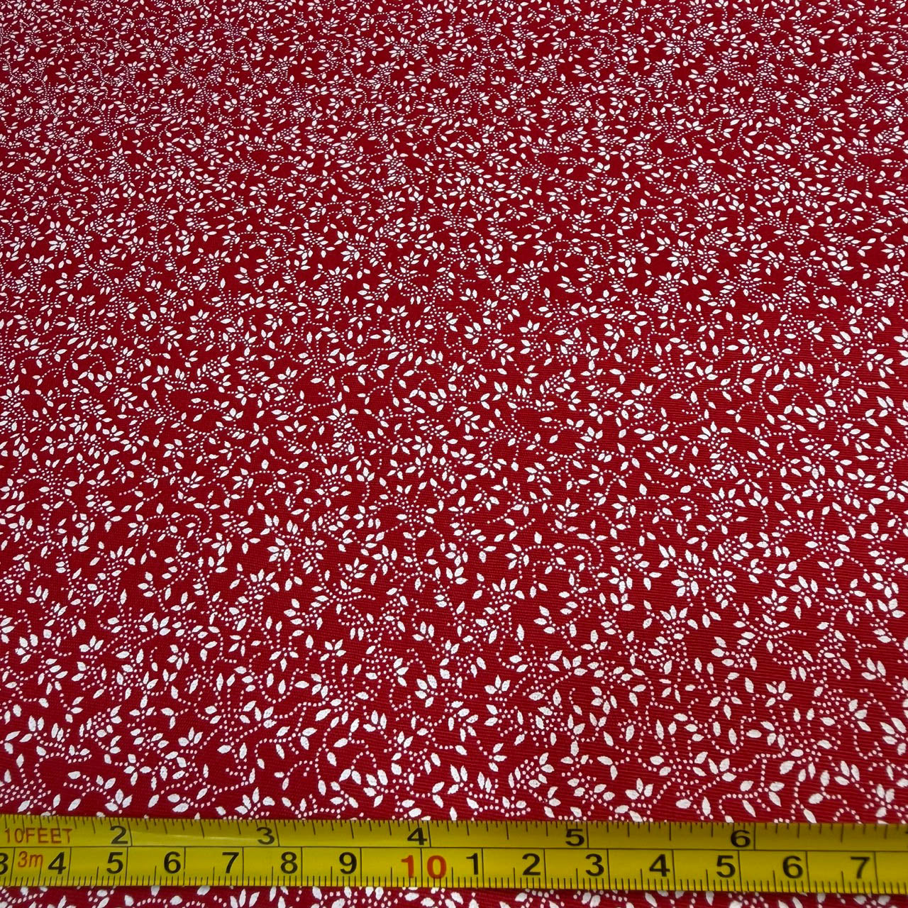 Tricoline Estampado Floral Ramos Raminho Galhos Galhinho Vermelho