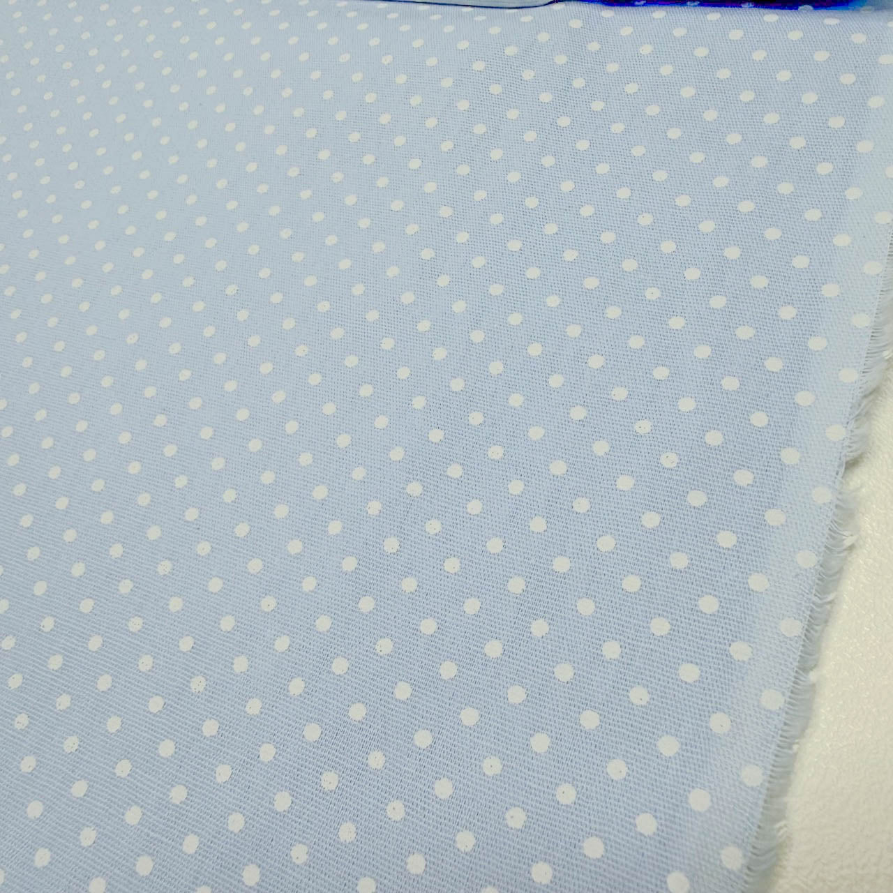 Tricoline Estampado POÁ Tamanho P Azul Bebê