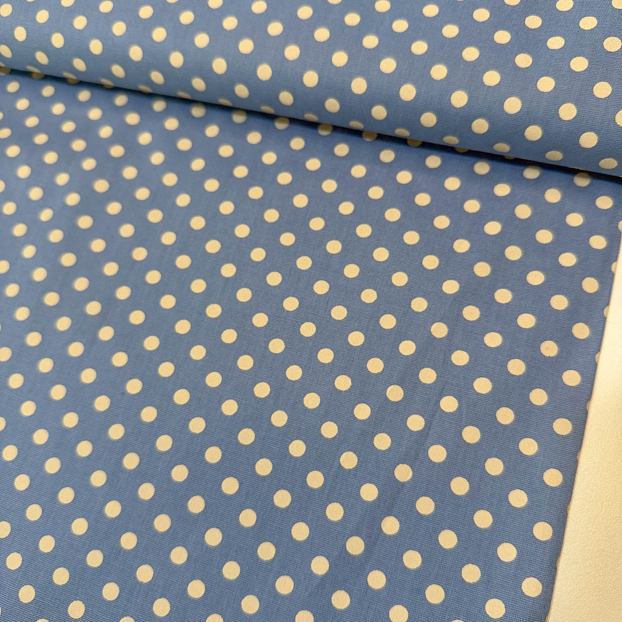 Tricoline Estampado POÁ Tamanho M Azul Antigo