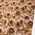 Tricoline Digital Estampado Floral Marrom
