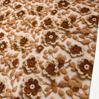 Tricoline Digital Estampado Floral Marrom
