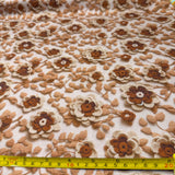 Tricoline Digital Estampado Floral Marrom
