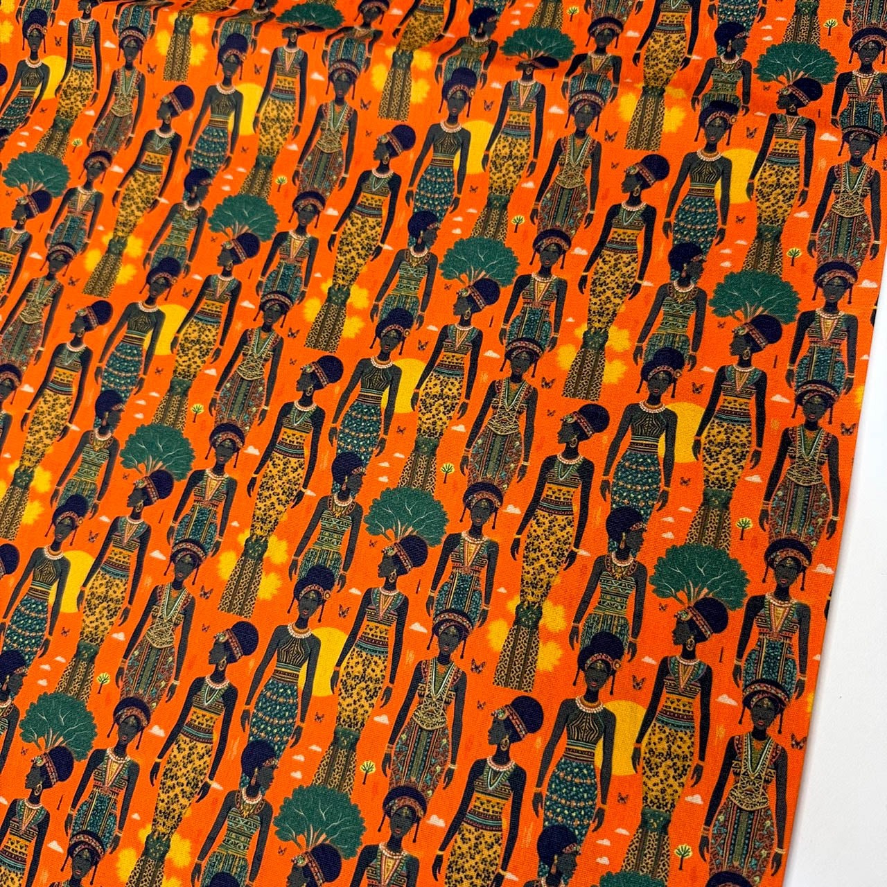 Tricoline Digital Estampado Étnico Mulheres Africanas