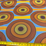 Tricoline Digital Estampado Étnico Mandalas Africanas Azul