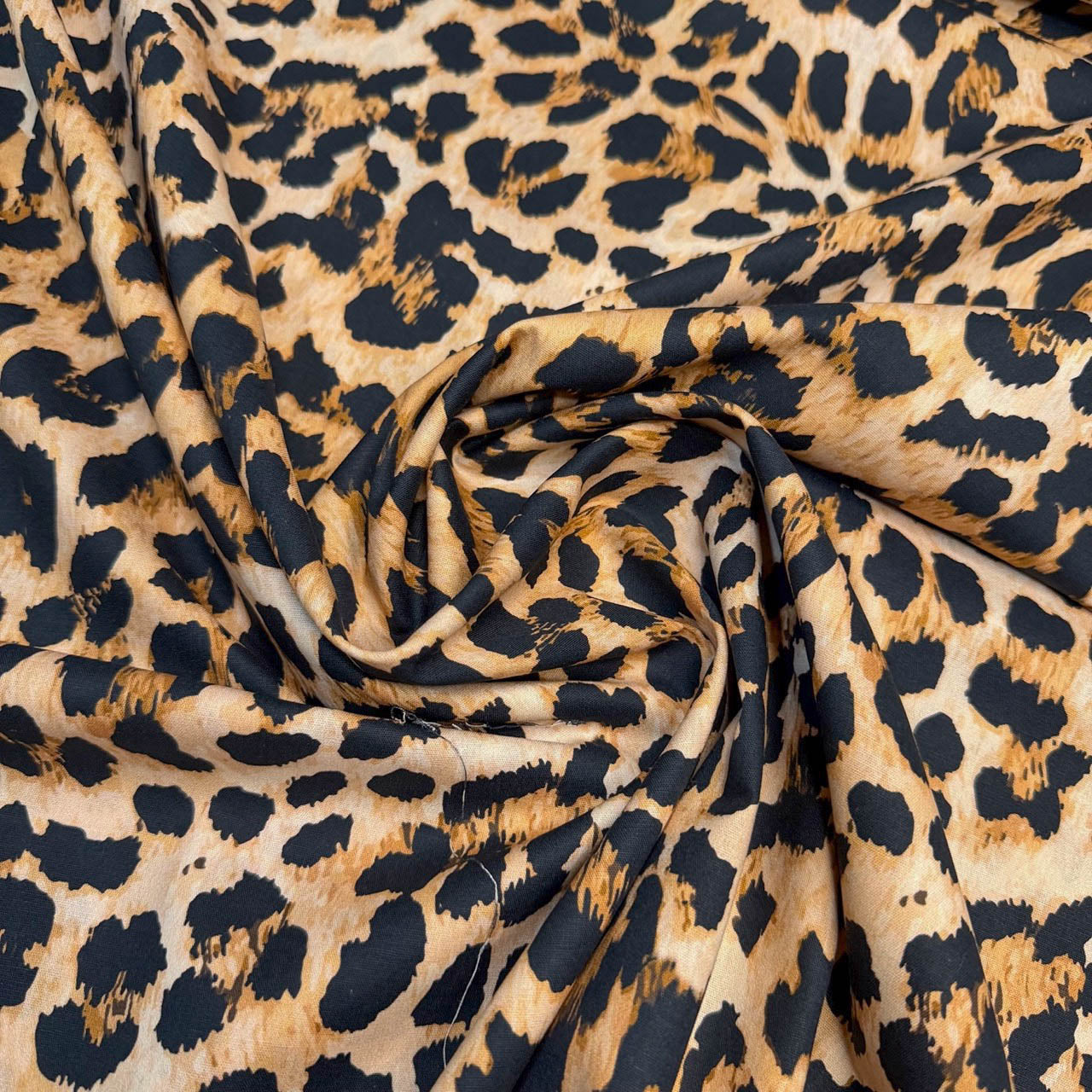 Tricoline Digital Estampado Animal Print Onça Natural