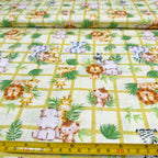 Tricoline Estampado Safari Fundo Verdinho