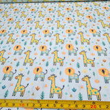 Tricoline Estampado Safari Giraffas e Leões