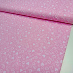Tricoline Estampado Mini Corações Rosinha