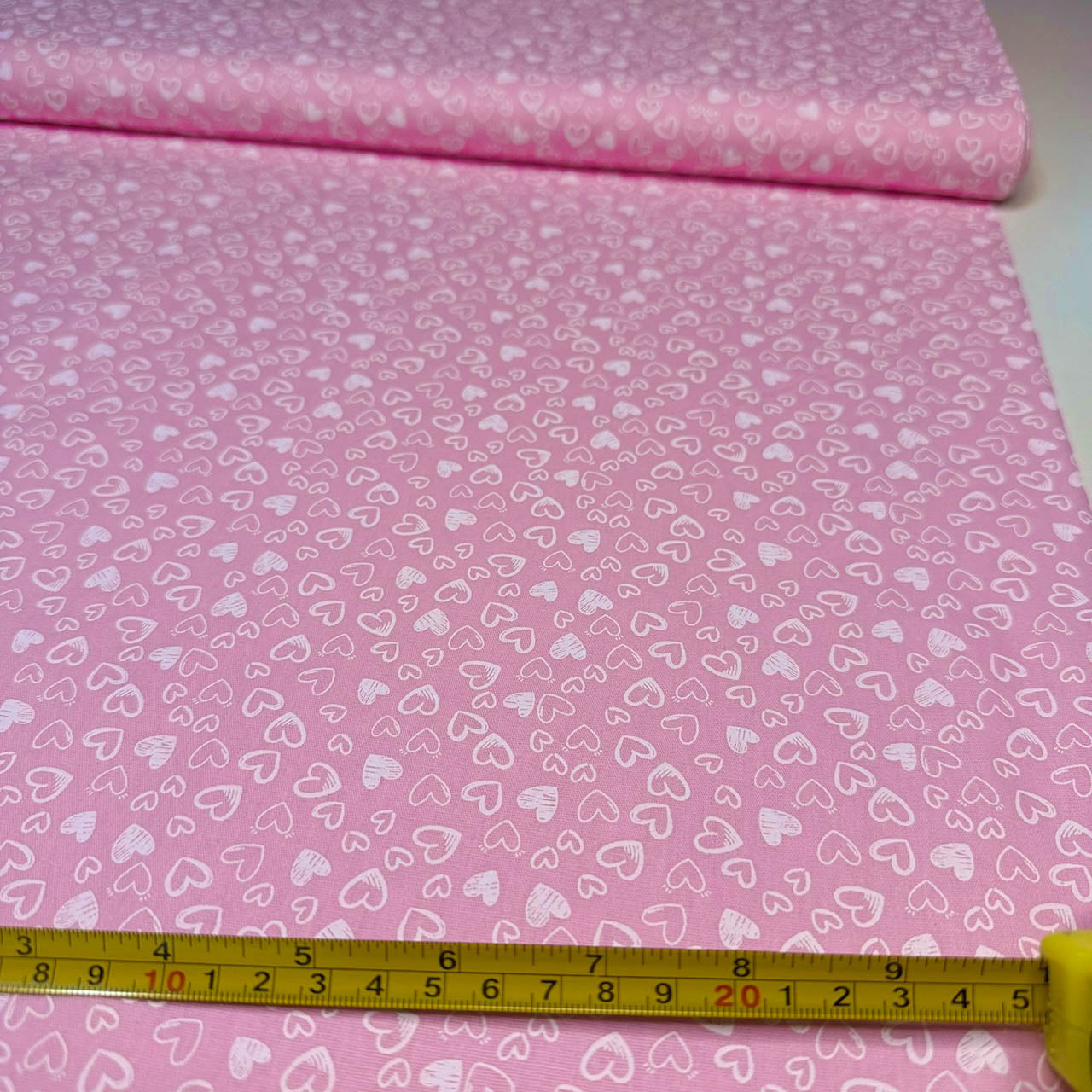 Tricoline Estampado Mini Corações Rosinha