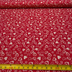 Tricoline Estampado Mini Corações Vermelho