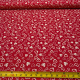 Tricoline Estampado Mini Corações Vermelho