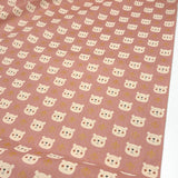 Tricoline Estampado Urso Real Fundo Rosa Antigo