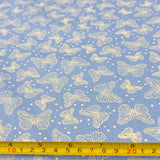 Tricoline Estampado Coleção Borboletas Azul Antigo