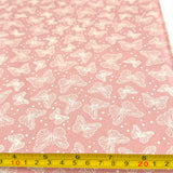 Tricoline Estampado Coleção Borboletas Rosa Antigo