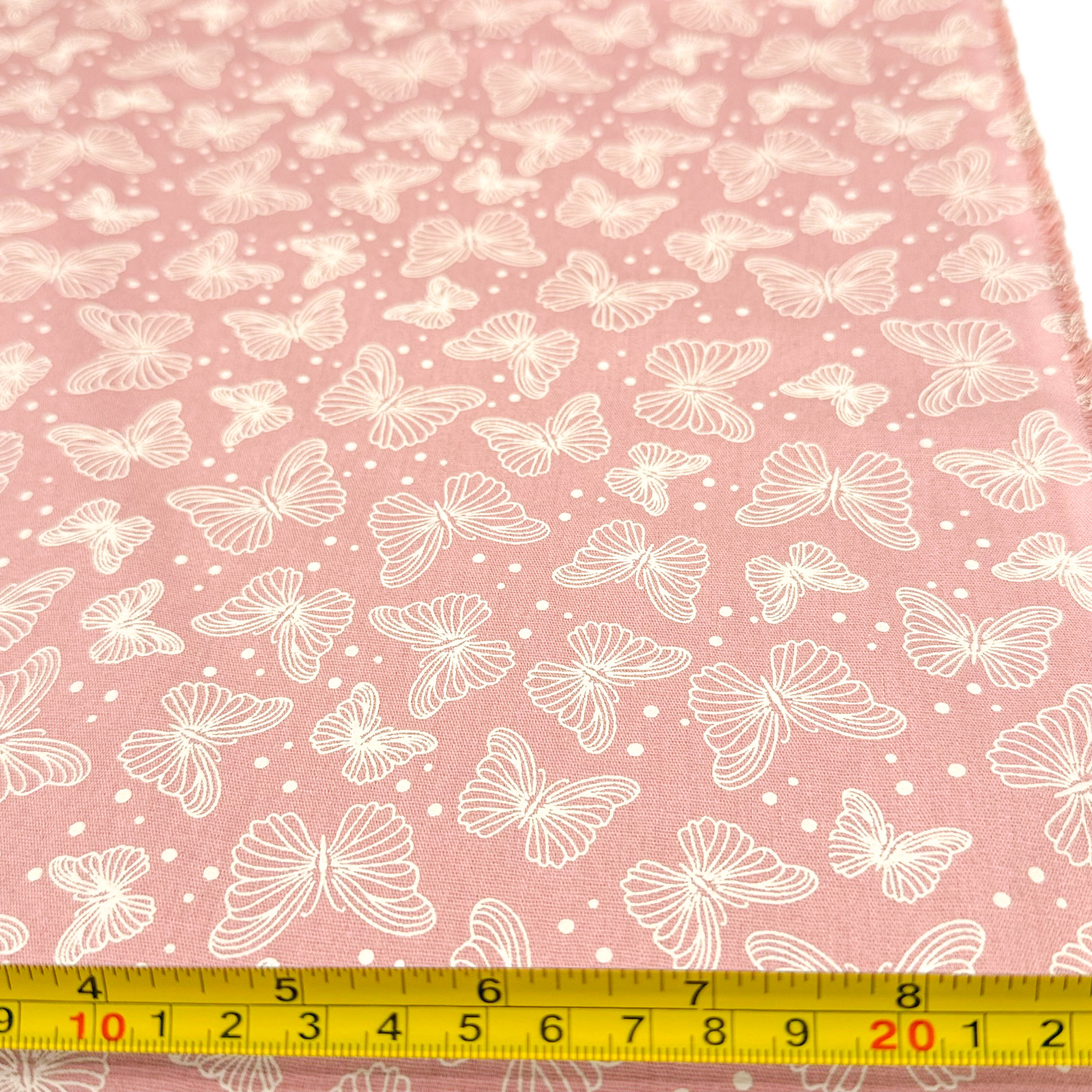 Tricoline Estampado Coleção Borboletas Rosa Antigo