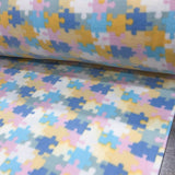 Soft Estampado Quebra Cabeça Colorido Cores Claras