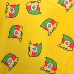 Microtel Estampado Digital Rio Grande Fundo Amarelo Mês Farroupilha