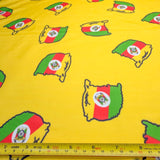 Microtel Estampado Digital Rio Grande Fundo Amarelo Mês Farroupilha