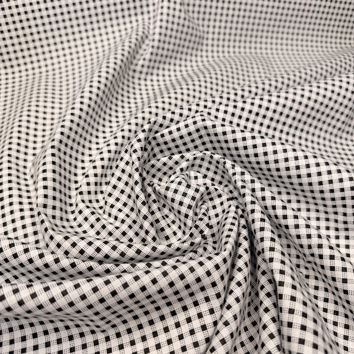 Tricoline Estampado  Xadrez Preto e Branco