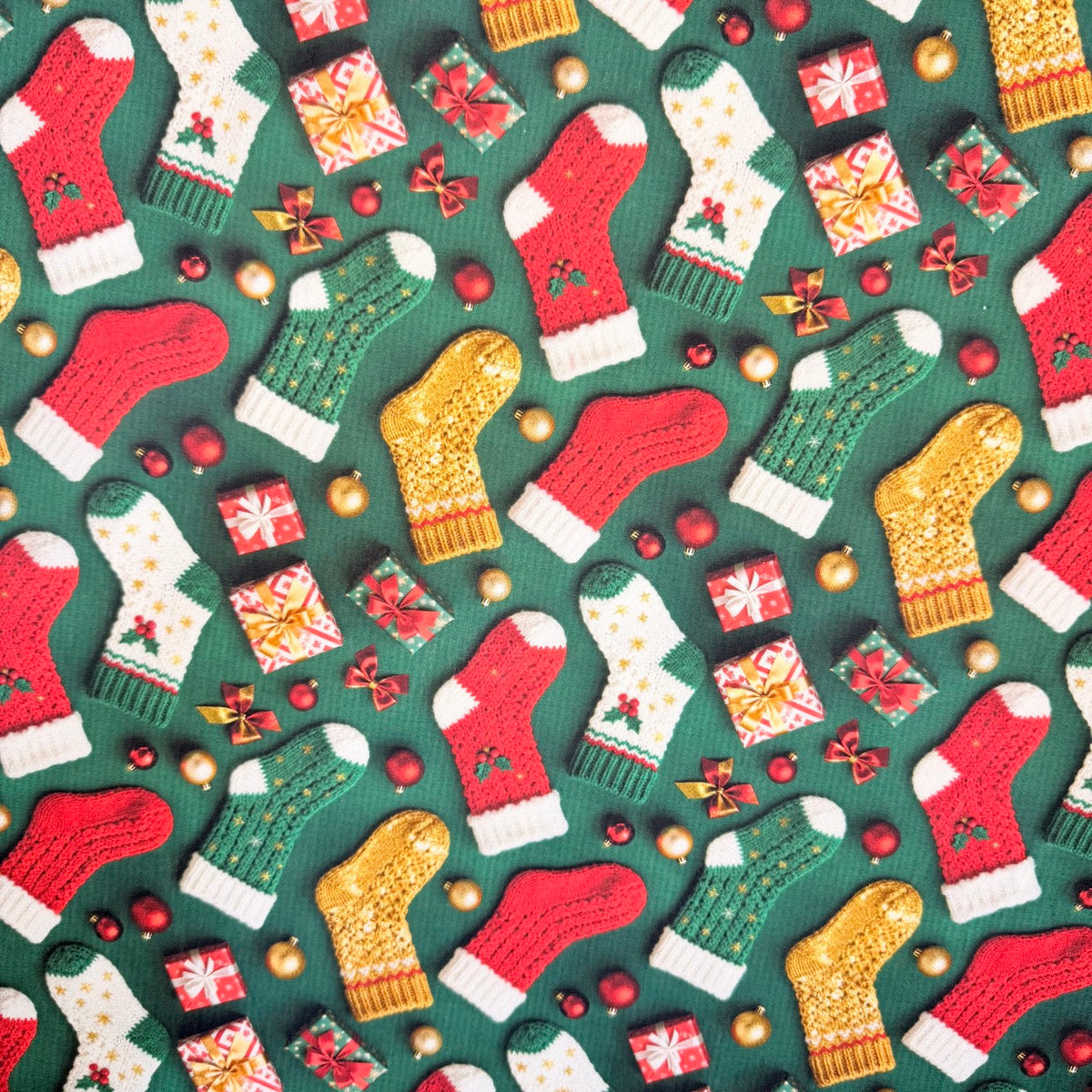 Tricoline Digital Estampado Natal Meias