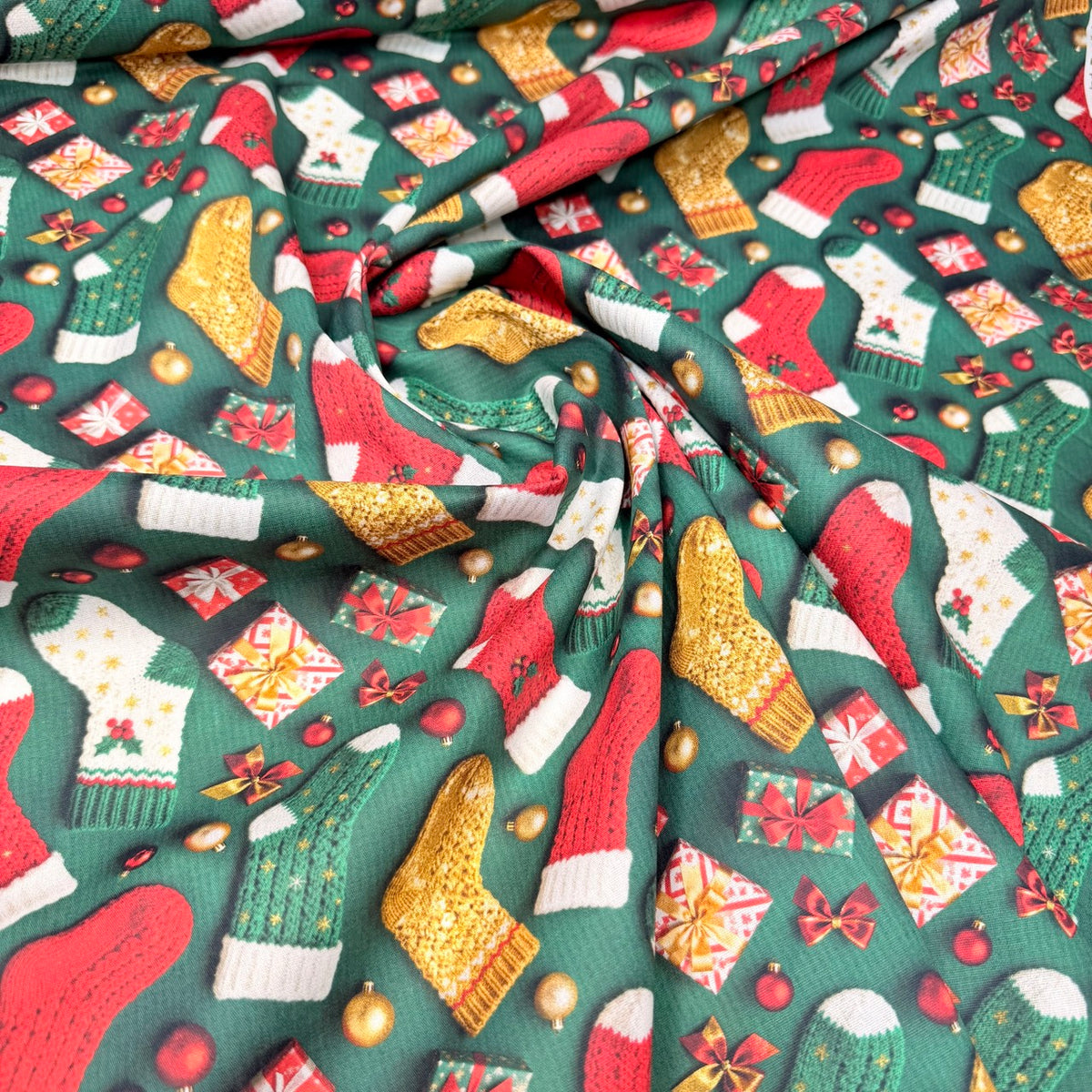 Tricoline Digital Estampado Natal Meias