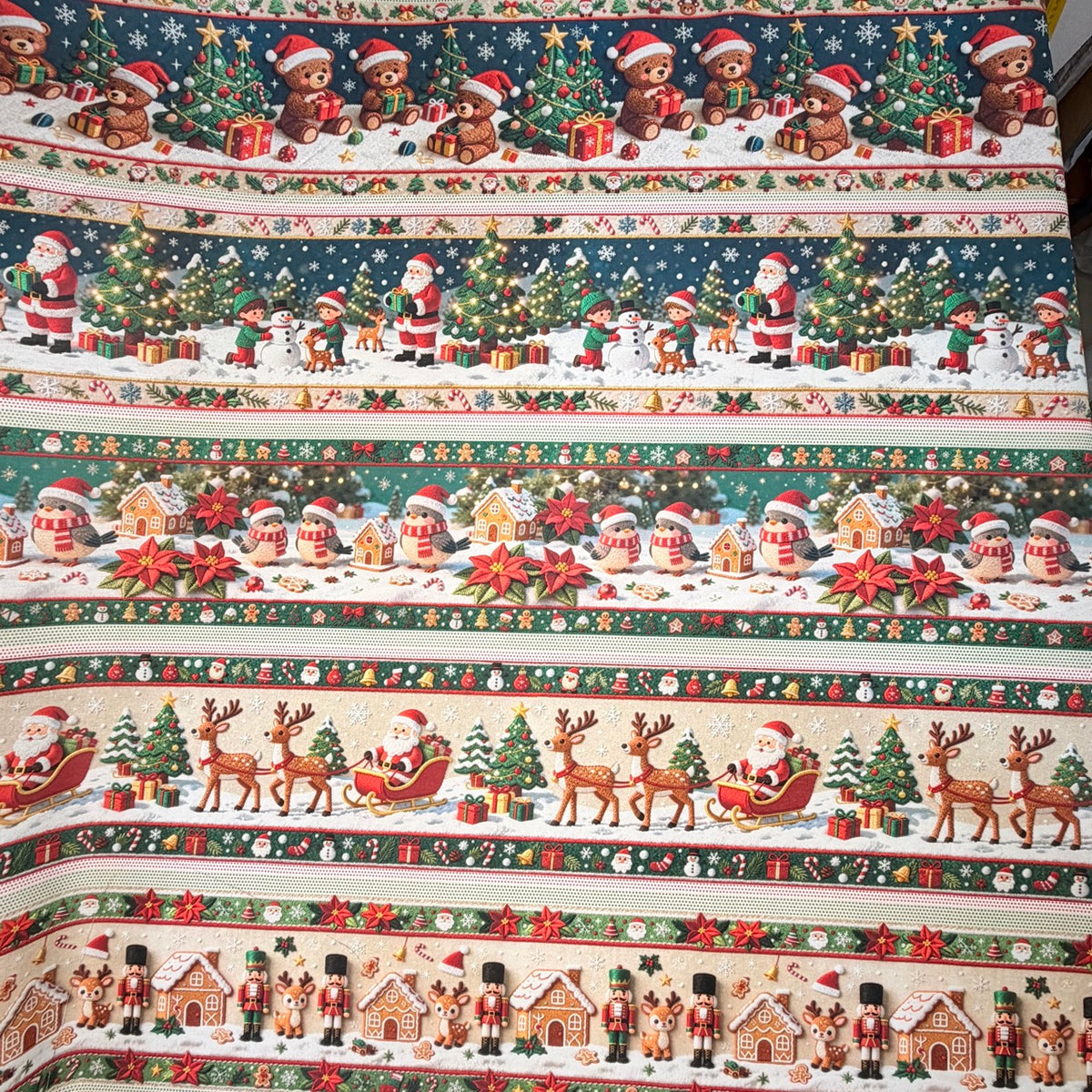 Tricoline Digital Estampado Barrado Natal 2- 10 barras diferentes