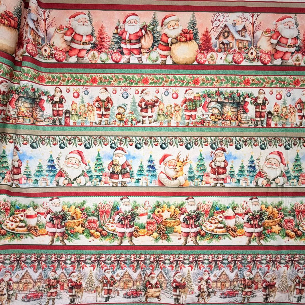 Tricoline Digital Estampado Barrado Natal 1 - 10 barras diferentes