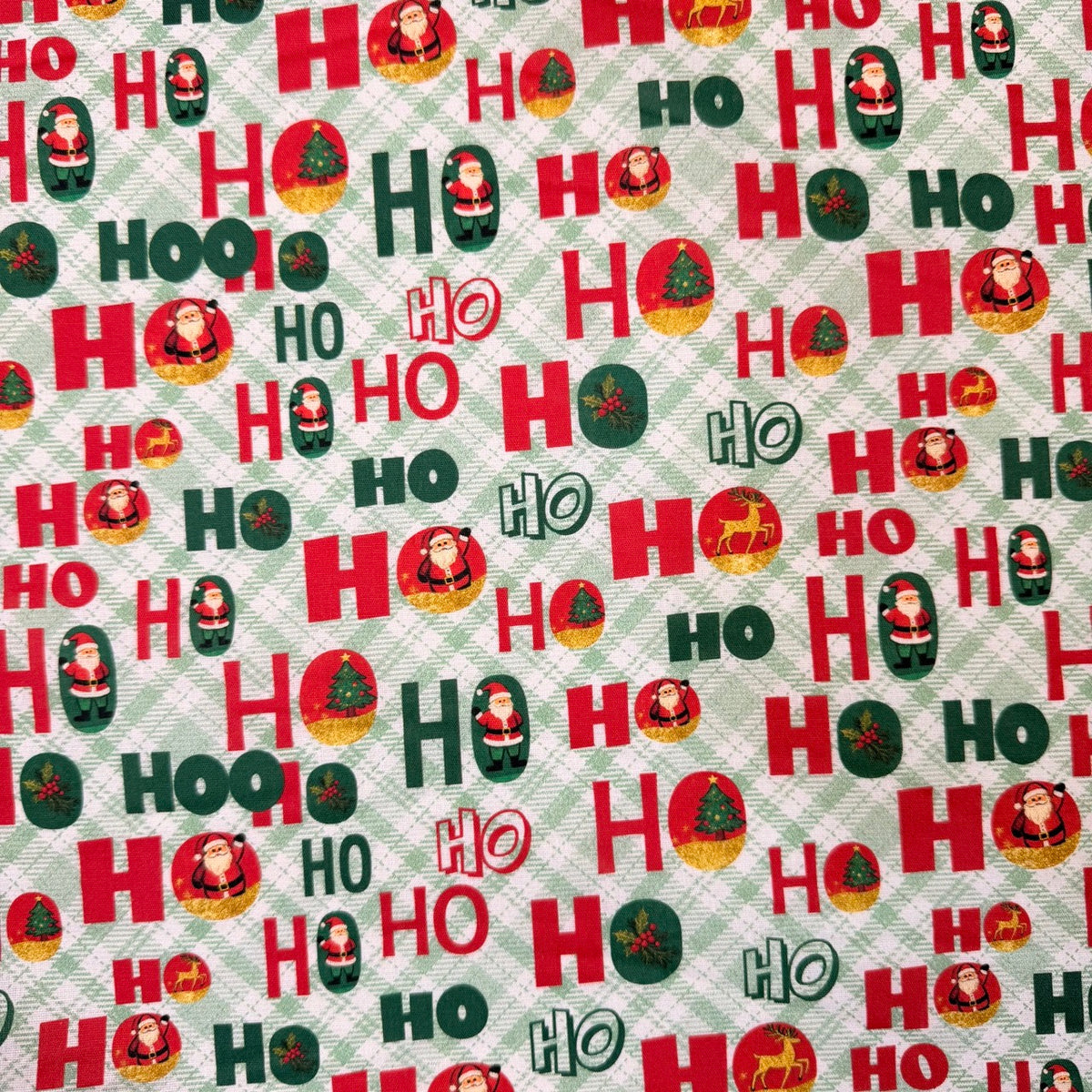 Tricoline Estampado Natal HoHoHo