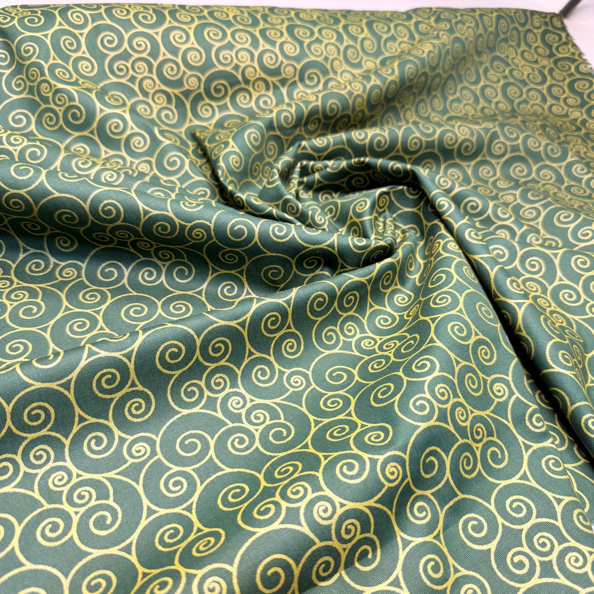 Tricoline Estampado Natal Arabesco Verde