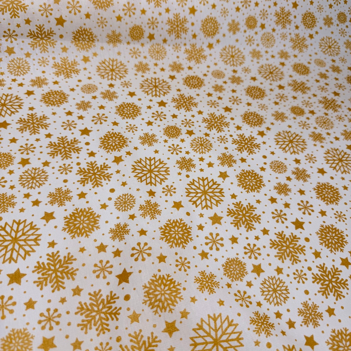 Tricoline Estampado Natal Flocos Fundo Off