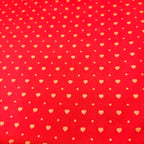 Tricoline Estampado Corações Alinhados Vermelho