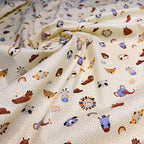 Tricoline Estampado Safari Heads Amarelinho